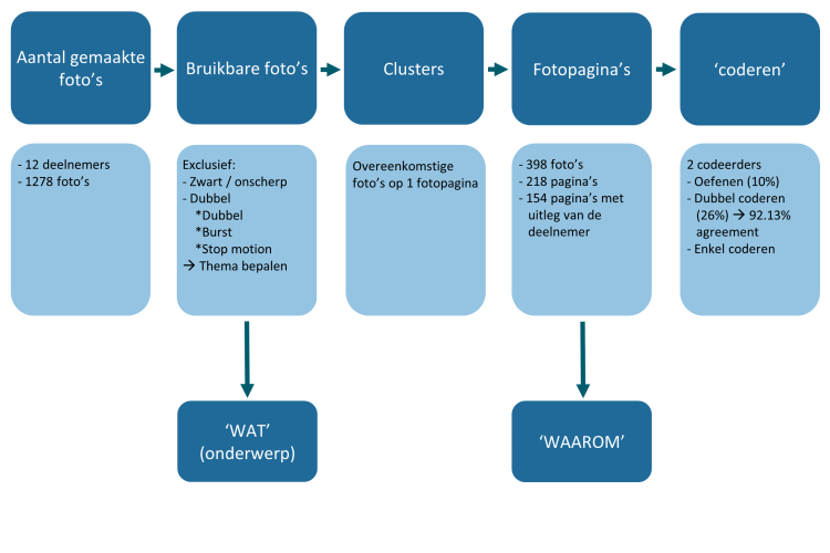 Figuur 2. Schematische weergave van de selectie van foto&rsquo;s en analyse