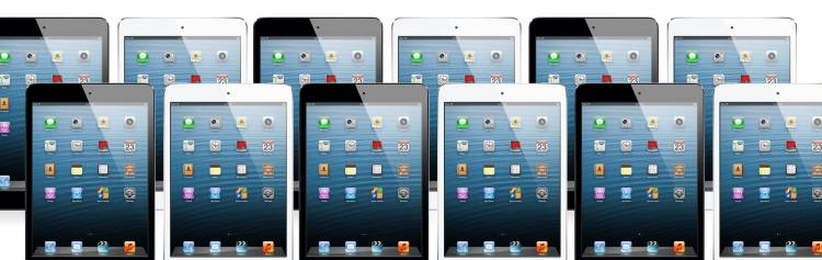 Aantal iPads op een rij
