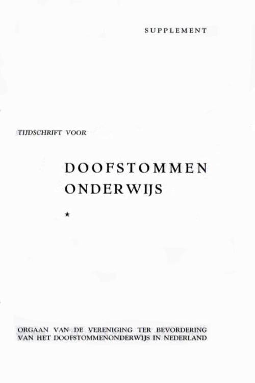 Tijdschrift voor Doofstommenonderwijs